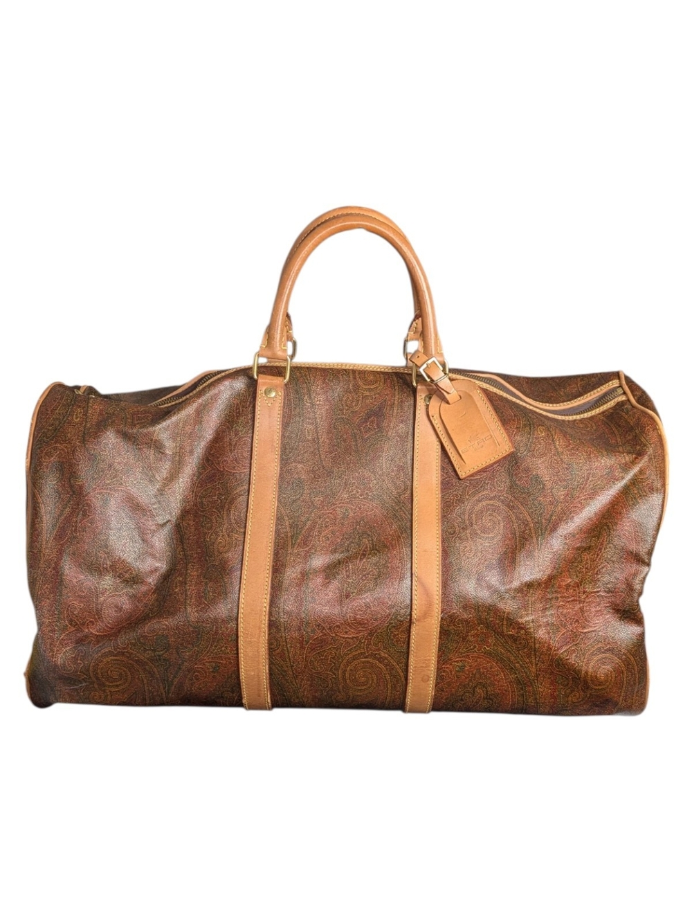 LOW START Etro Coated Canvas Large Weekender Travel Bag
